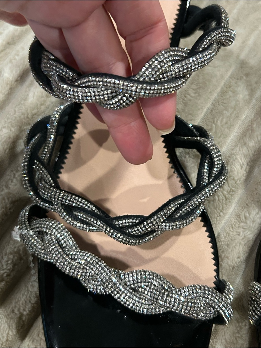 J. Crew Collection Crystal Braid Triple Strap Kitten Heel zadie - Picture 4 of 11